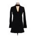 Dolce Vita Casual Dress - A-Line Mock Long sleeves: Black Print Dresses - Women's Size Small