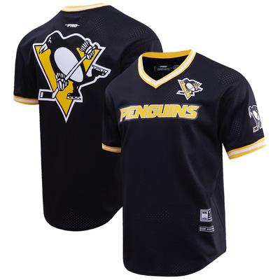 Pro Standard Schwarzes klassisches Pittsburgh Penguins Mesh-T-Shirt mit V-Ausschnitt für Herren Image