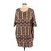 Lularoe Casual Dress - Shift Scoop Neck 3/4 sleeves: Brown Dresses - Women's Size Large