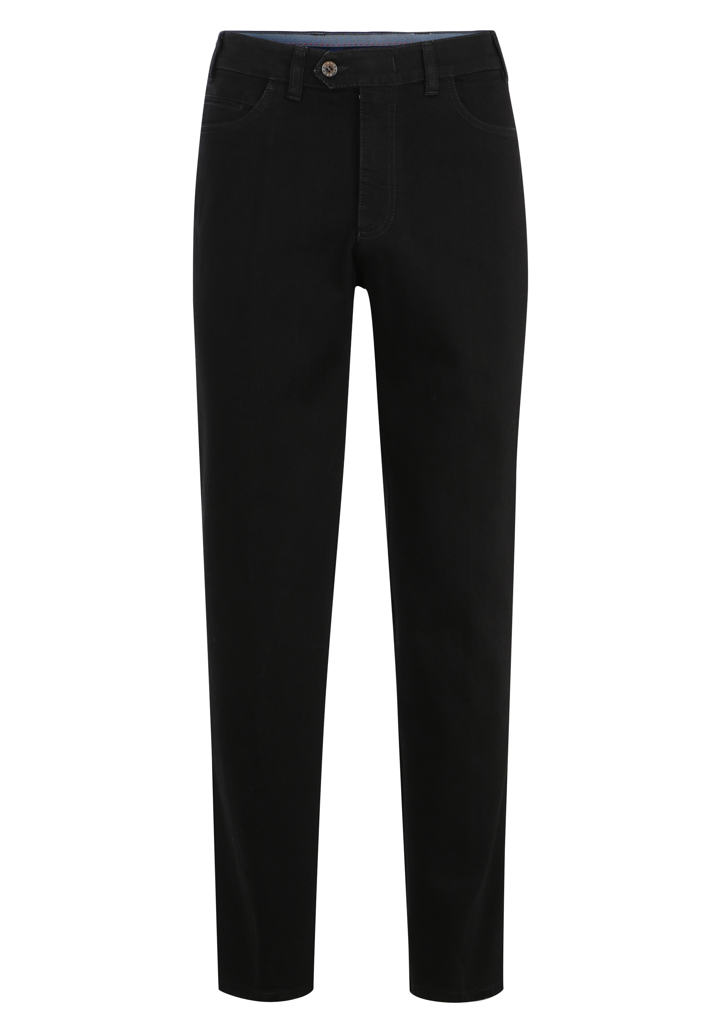 Stoffhose BRÜHL "Milano II", Herren, Gr. 50, EURO-Größen, schwarz, 78% Baumwolle, 21% Polyester, 1% Elasthan, unifarben, lang, Hosen Stoffhose, in Stretch-Denim