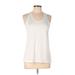 Nike Active Tank Top: White Solid Activewear - Women's Size Large