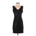 Aqua Casual Dress - Bodycon: Black Jacquard Dresses - Women's Size Small