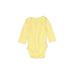 Child of Mine by Carter's Long Sleeve Onesie: Yellow Print Bottoms - Size 0-3 Month