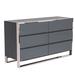 Benjara Cid Lue 6 Drawer 65" W Double Dresser Wood in Brown/Gray | 37 H x 65 W x 22 D in | Wayfair BM302088