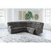 Multi Color Reclining Sectional - Signature Design by Ashley Partymate 5 - Piece Vegan Reclining Sectional Faux | 40 H x 86 W x 86 D in | Wayfair