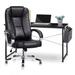MoNiBloom Modern Computer Desk w/ Rolling Office Gaming Chair Set Home Office Wood/Metal in Black/Brown | 29.5 H x 39.5 W x 19.5 D in | Wayfair