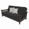 Strata Furniture Trelli Full 82" Wide Polyester Blend Cushion back Futon & mattress Wood/Solid Wood/Polyester in Black/Brown | Wayfair WFTRBWMP