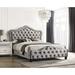 Rosdorf Park Tufted Panel King Bed w/ Nailheads In Grey Upholstered/Velvet in Gray | 55.25 H x 69 W x 86.5 D in | Wayfair