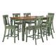 Kingstown Home 7 - Piece Counter Height Extendable Dining Set Wood in Gray | Counter Stool (24.21" Seat Height) | Wayfair 531-36AQ[7PC]C2AQ