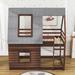 Harper Orchard Ojai Twin over Twin Wood House Bunk Bed w/ Roof & Windows in Brown/Gray | 81.7 H x 41.6 W x 78.4 D in | Wayfair