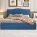 Red Barrel Studio® Hillside Queen Tufted Storage Platform Bed Upholstered/Metal/Linen in Blue | 40.6 H x 61 W x 81.9 D in | Wayfair