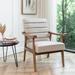 Armchair - George Oliver Calon 26.38" Wide Tufted Armchair Wood/Microfiber/Microsuede in White/Black/Brown | 35 H x 26.38 W x 30.3 D in | Wayfair