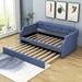Wildon Home® Aranwen Twin Daybed w/ Trundle Upholstered in Blue | 29.5 H x 42 W x 80 D in | Wayfair 58CA22FF672E4B3A94D13E8D933BCFCE