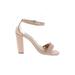 Brash Heels: Tan Print Shoes - Women's Size 7 1/2 - Open Toe