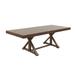 72-90 Inch Rectangular Dining Table, Extension Leaf, Trestle Base, Oak Gray