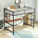 Full Size Metal Loft Bed with Built-in Desk and Shelves - Quality Steel Slats Support - Kids' Bedroom Furniture