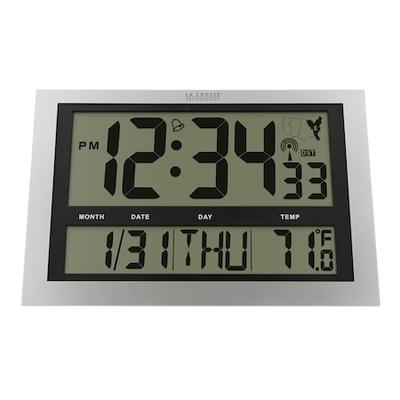 ZORO SELECT 513-1211 Atomic Dgtl Wall Clock,Jumbo LCD Display