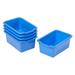 ECR4Kids Scoop Front Storage Bin Multipurpose Organization Blue 5-Piece