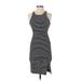 Banana Republic Casual Dress - Bodycon: Black Stripes Dresses - Women's Size 00 Petite