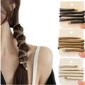 LURVFUEH 3 PCS Braid Accessory Ponytail Leather Hair Ties Bendable Spiral Loc Long Hair Styling Accessories for Women Girls (White+Brown+Black)