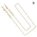 Fashion Pearl Metal Butterfly Necklace Eyeglasses Holder Crystal Beaded Chain Mask Hang Rope Glasses Chain B