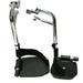 The Aftermarket Group Wheelchair Footrest Assembly Hemi Spacing Black Aluminum Footplate with Heel Loops 1 Pair TAGRP1716009P