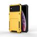 iphone X Case iphone XS Case Wallet Cover 5 Credit Card Slots Holder Flip Hidden Rugged Dual Layer PC & TPU 2 in 1 Protection Hybrid Tough Back Armor For apple iphone X/XS Yellow