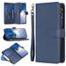 Dteck for Samsung Galaxy S21 Magnetic Wallet Case RFID Blocking Wallet Case for Women and Men with 9 Credit Card Holder Zipper Handbag Pocket PU Leather Protective Cover Case blue