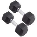 Dumbbells Rubber Hex Dumbbells with Ergonomic Chrome-Plated Handles Hand Weight with Hexagonal Shape for Strength Training