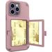 Compatible with iPhone 14 Pro Max Case Mirror Case with Card Holder Cute Luxury Fashion Makeup Mirror Back Cover Wallet Case Soft Silicone Rubber Bumper Slim Ultra Thin Protection Phone Case