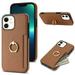 Allytech iPhone 11 Case with Ring Holder Slim Fit Cards Holder Cash Pocket Protective PU Leather TPU Shell Phone Case for Apple iPhone 11 - Brown