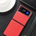 Luxury PU Leather Case for with Samsung Z Flip 4 6.7 inch Ultra Slim PU Leather+TPU with Shockproof Case for Samsung Z Flip 4 6.7 inch Red
