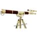 Brass Nautical Double Barrel Telescope Decorative Floor Standing Tripod For Gift