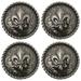 Set of 4 Conchos Western Saddle Tack Fleur De Lis Engraved Co524