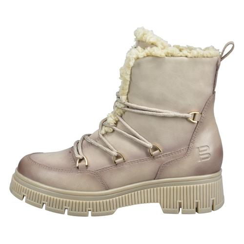 Winterboots BAGATT Gr. 40, beige (beige used) Damen Schuhe Reißverschlussstiefeletten mit Ösen im Bergsteiger-Look
