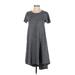 Lularoe Casual Dress - Midi Crew Neck Short sleeves: Gray Color Block Dresses - Women's Size 2X-Small