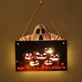 Pendentif mural classique d'halloween papier citrouille lumière d'halloween signe de porte