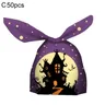 50Pcs Useful Snack Bags Haunted House Pattern Funny Halloween Candy Bags Animal Ears Anti-fade
