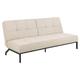 AC Design Furniture Bent Schlafsofa, Beige, mit 3 Liegepositionen, Moderner 3-Sitzer ohne Armlehne, Gepolstertes Sofa mit Zweifarbigem Effektbezug, Schwarzen Beinen, B: 198 x H: 87 x T: 95 cm