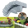 10pcs Garden Fence Imitation Stone Plant Support Stake Outdoor Landscape Edging Decorative Border