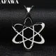 Carbon Atom Stainless Steel Theory Atom Physics Chemistry Necklace Science Pendant Necklace Jewelry