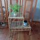 vintage boho bamboo console table, entrance table, side table