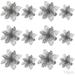 24 Pieces Christmas Glitter Artificial Flowers Christmas Flowers Decorations Wedding Xmas Tree New Year Ornaments - Silber