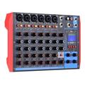 Walmeck AG-8 Portable 8-Channel Mixing Console Digital Audio Mixer +48V Phantom Power Supports BT/USB/MP3 Connection for Recording DJ Network Live Broadcast Karaoke