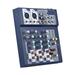 Walmeck 4-channel Mixing Console & Aux Paths Plus Effects Processor Digital Audio Mixer 3-band EQ Built-in 48V Phantom Power 4 Channels Mixer with USB Function for Home Studio Recording DJ Network L