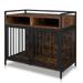 Fithood 38.6 Furniture Dog Cage Metal Heavy Duty Super Sturdy Dog Cage Dog Crate for Small/Medium Dogs Double Door and Double Lock with Storage and Anti-chew Features Pet crate furniture Rustic