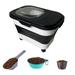 30 Lbs Rice Storage Container/20 Lbs Pet Food Storage Container Foldable Pet Food Storage Bin with Visible Lids Locking Seal & Bowl Apply for the Storage of Grains Pet food Black