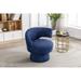 Swivel Barrel Chair 360° Swivel Round Chair Armchairs with Wide Upholstered Velvet Arm Chairs Living Room Accent Chairs, Navy