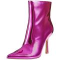 The Drop Women's Stiefelette Gail mit Absatz, Rosa (Hot Pink), Spiegeloptik, 41