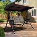 3-Person Outdoor Porch Swing Chair with Adjustable Canopy
